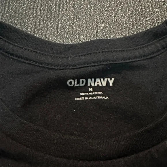 Old Navy Black Tee with Colorful Floral Design - Picture 3 of 6